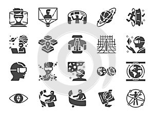 Metaverse icon set. Included the icons as Virtual,Â World,Â Virtual reality,Â VR,Â digital, earth 2, Futuristic and more.